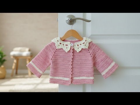 Crochet jacket for beginners 🧵 Basic design with collar 1