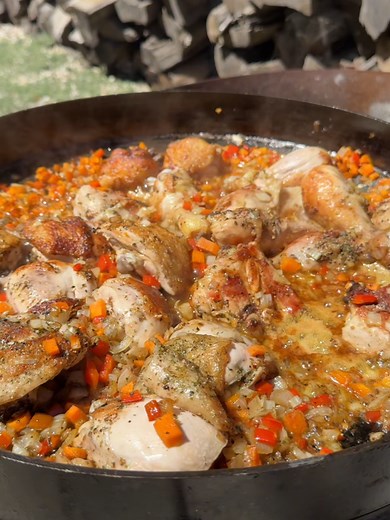 Amazing Disc Chicken Cooked Over Open Fire