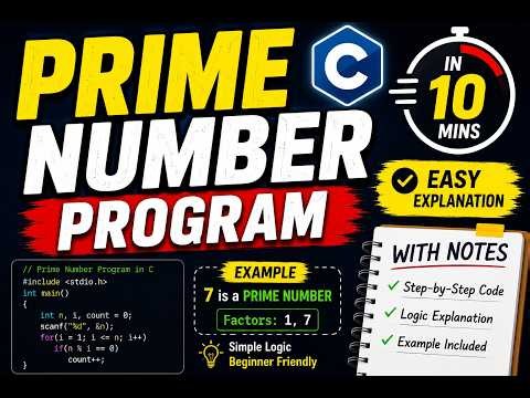 C Program to Check Prime Number | Logic + Program + Output | Telugu