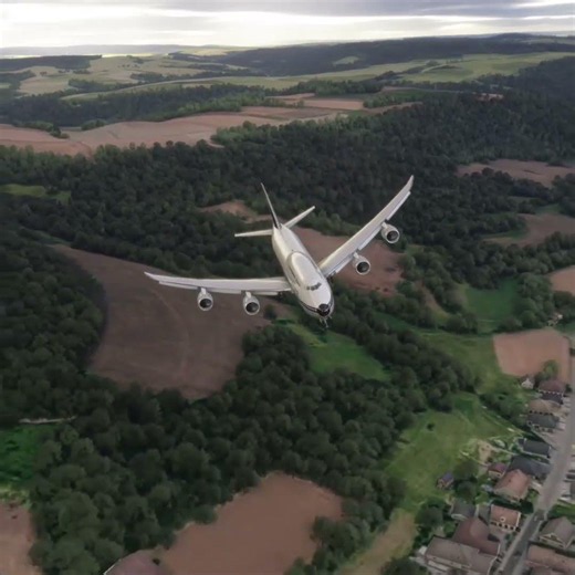 Boeing 747 Cruising Over German Countryside | Flight Simulator #aviation #flightsim