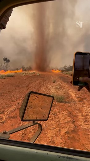 A fire whirl, also known as fire tornado or “firenado”, swept through Tennant Creek in Australia’s Northern Territories last week as bush fires raged in multiple towns across the country. #firenado #bushfire #fire #Australia #StraitsTimes | The Straits Times