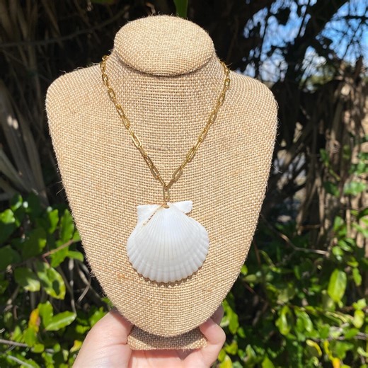 Handmade 18k Gold Scallop Shell Necklace, Gold Beach Jewelry - Etsy