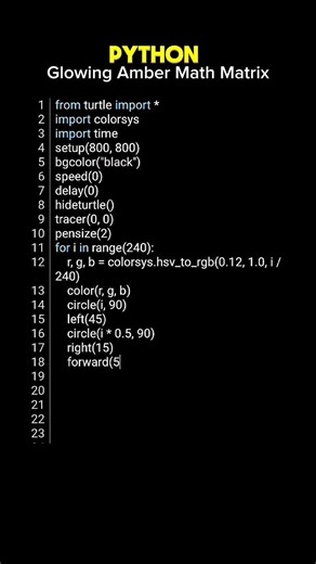 Satisfying Golden Math Animation in Python 🐢 #tech #python
