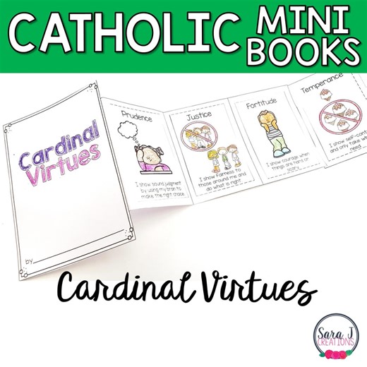 Catholic Virtues for Kids Mini Book, Cardinal Virtues Booklet for Fortitude, Prudence, Justice & Temperance, Catholic Virtues and Meanings - Etsy