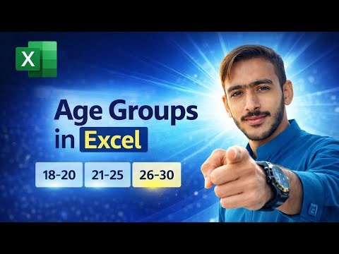 MS Excel Age Grouping Formula | Create Age Groups Easily (18–20, 20–25, 25–30)
