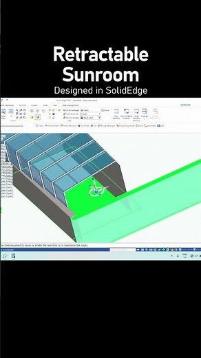 Retractable Sunroom Design in SolidEdge #cad #shorts