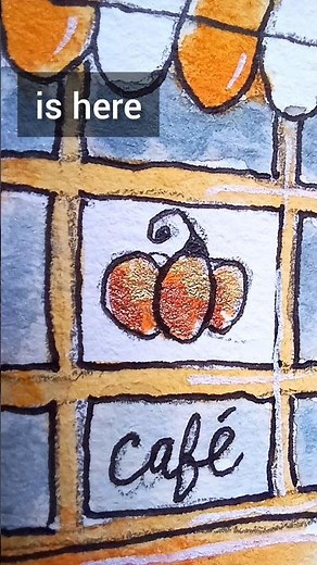 🍁It’s here! Cozy Pumpkin Pie Café tutorial ✨Metallic Watercolor Trend