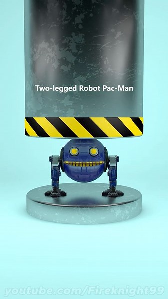 Robot Pacman vs Hydraulic Press【Part 1】