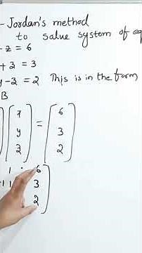 M1 JNTUH M1 R22 Gauss Jordan's Method solving system 005