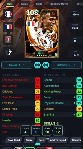 Marcel Desailly best progression training points and booster #pes #efootball