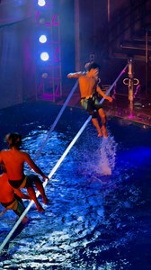 Aqua 80 too! Aqua theater Utopian of the Seas #slackline | Anna Rose