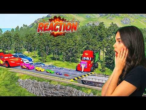 Police, Zombie & McQueen vs Giant Monster | Big Small BeamNG Reaction Commentary#2