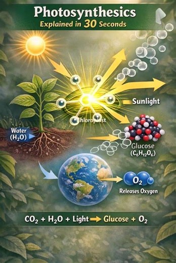 Photosynthesis Explained in 30 Seconds | How Plants Make Food 🌿 #shorts