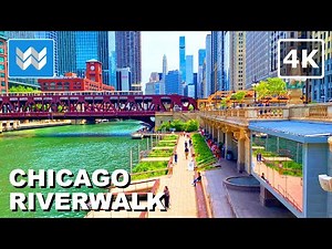 [4K] Walking the Entire Chicago Riverwalk | Lake Street to Lake Michigan