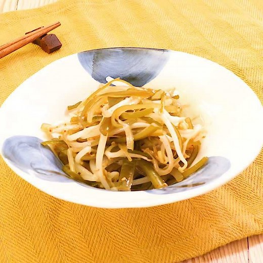 コリコリ食感がくせになる！ 茎わかめともやしの中華和えのレシピ動画・作り方 | デリッシュキッチン