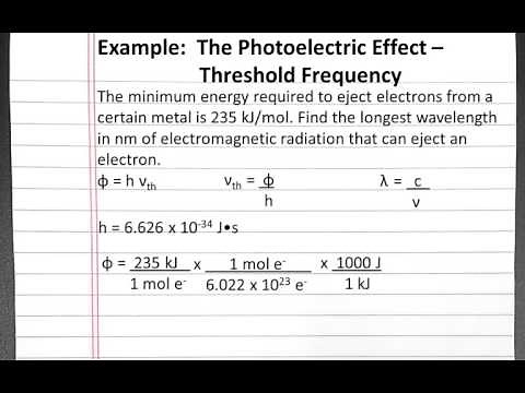 CHEMISTRY 101: Photoelectric Effect, Threshold Frequency