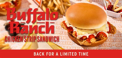 Whataburger's Buffalo Ranch Chicken Strip Sandwich is back