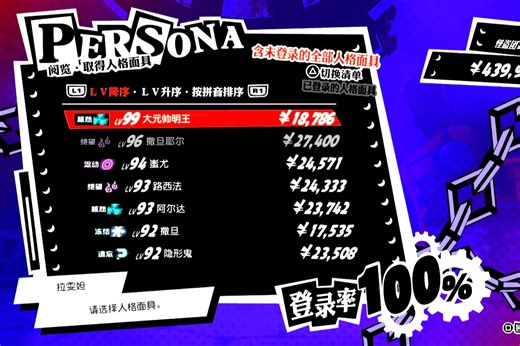 【P5T】女神异闻录5 战略版 100%全人格面具图鉴