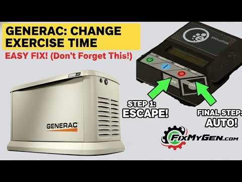 How to change the exercise time on a Generac Evolution controller