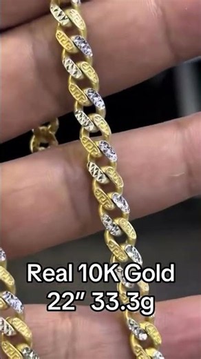 10K 2-Tone Gold Greek Tribal Diamond Cut Cuban Chain #goldchains #goldchain #diamondchains