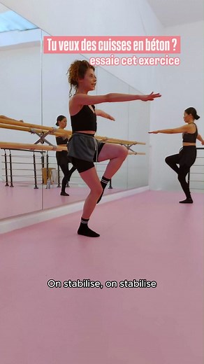 7.3K views · 649 reactions | Le retiré parallèle : un de nos exercices préférés pour travailler les cuisses en profondeur. Il nous fait penser à un flamant rose, et toi ? 囹 | Fit' Ballet | Facebook