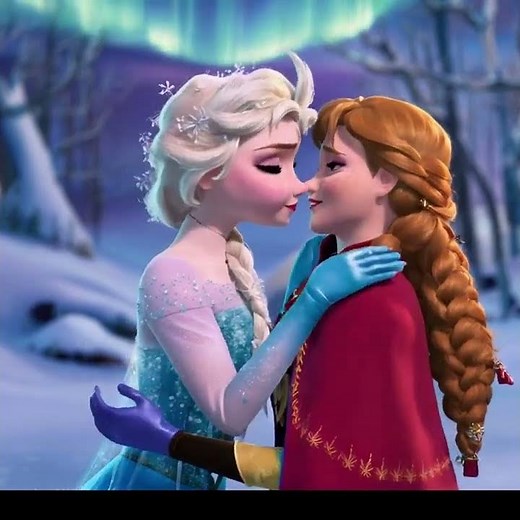 Elsa kissing Anna