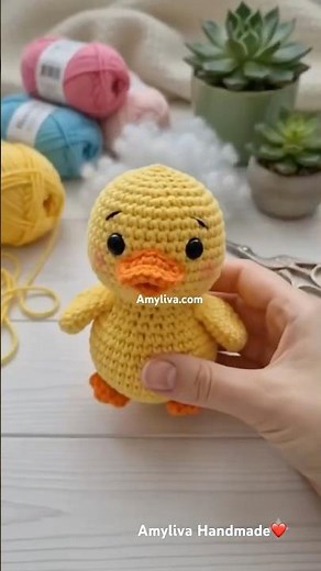 How to Crochet a Cute Duck 🦆 (Easy Amigurumi Tutorial) #shorts