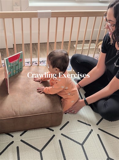 If your baby is showing signs of wanting to crawl soon, you can use these exercises to help encourage them to build the muscles they need to crawl. You can do them for a couple of minutes every few days. They are not meant to stress you or baby out, just to encourage and explore and play together during their wake windows. Play pen from @harppababyofficial (discount link in bio) #babyactivities #wakewindow #babycrawling #crawlingbaby #crawling