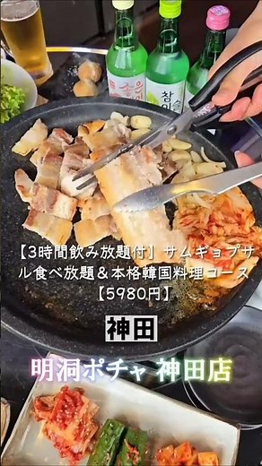 🥩 【3時間飲み放題付】サムギョプサル食べ放題＆本格韓国料理コースなんと5,980円 #日本グルメ #グルメ #日本グルメ東京グルメ観光ガイド