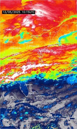 US East Coast 24 Hour Weather | December 05, 2025 #shorts