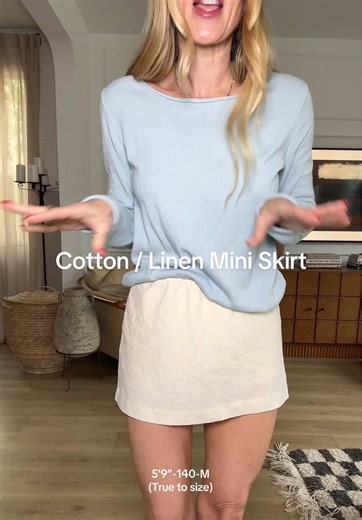 Stylish Cotton Linen Mini Skirts for Spring and Summer