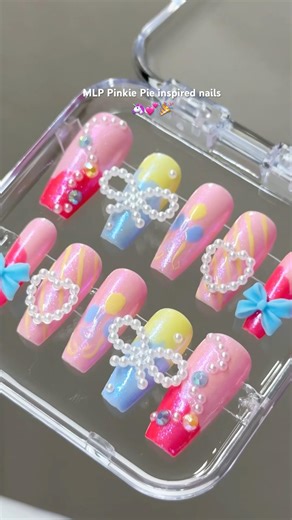 We tried creating My Little Pony nails using NO GEL Part 2 🫣🎉🦄 #nails #nailart #mlp #shorts