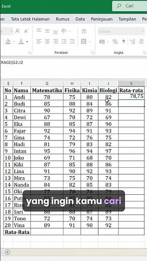 Cara Cepat Hitung Rata-rata di Excel (Pemula Wajib Tahu)