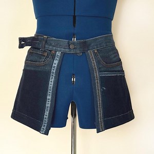 Upcycled Denim Belt Skirt Wrap – Half Skirt Jeans Waist Belt Bag, Repurposed Denim Utility Style Hip Apron Belt - Etsy