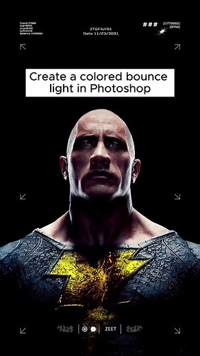 Create a colored bounce light in Photoshop #designtok #graphicdesign #graphicdesigntips #adobephotoshoptips #movieposter #learnontiktok