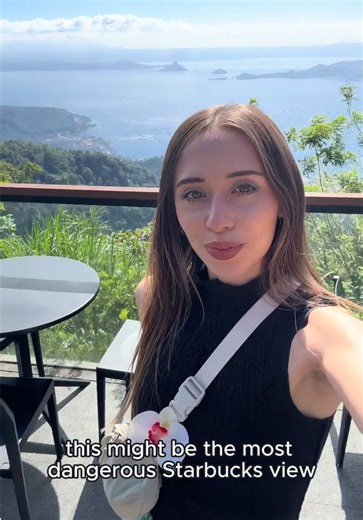 The world’s smallest active volcano 🌋#taalvolcano #tagaytay #philippines #starbucks