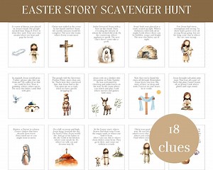 Christian Easter Story Scavenger Hunt: Bible Clues (PDF), Jesus Activity, Tradition for Kids, Indoor Fun, Faith - Etsy