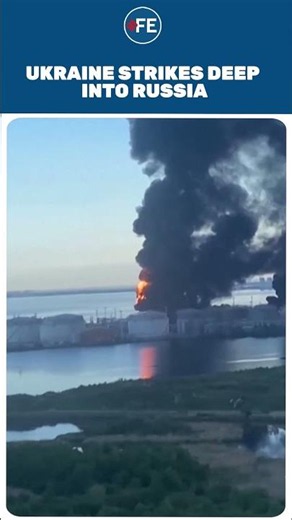 Russia Oil Terminal Ablaze After Ukrainian Drone Strike | Massive Fire Near St Petersburg| #shorts