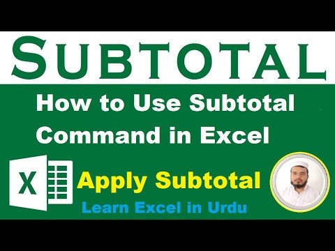 How to use Subtotal Command in Excel