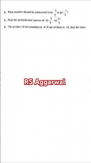 Class8 Rational Numbers RS Aggarwal