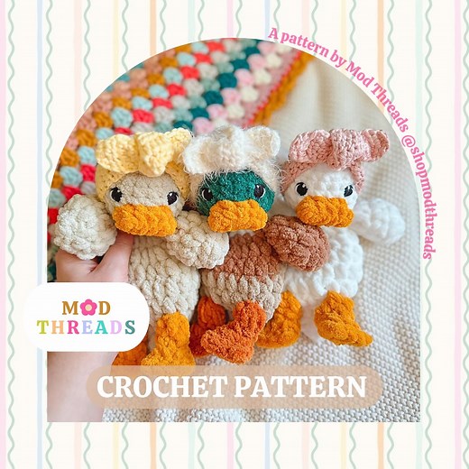 Baby Duck Lovey Crochet Pattern: Easy Low Sew Amigurumi (PDF Pattern) - Etsy