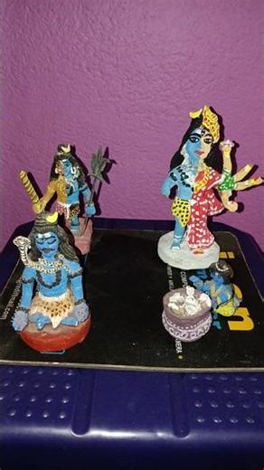 Homemade Clay idols of Mahadev and Parbati and Hanumanji and Gopal | Cly Frenzy