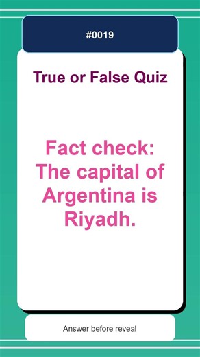 True or False Quiz #0019 | Quick Fact Check Challenge