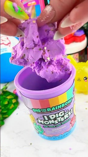 Mystery Mini Ice Cream Cup Dig Opening Satisfying Video ASMR! 💜 #shorts #fidgets #asmr