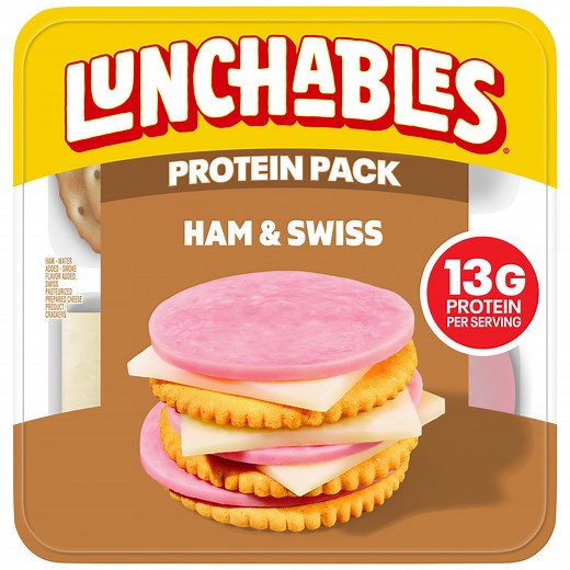 Lunchables Ham & Swiss Protein Pack, 3.2 oz Pack - Walmart.com