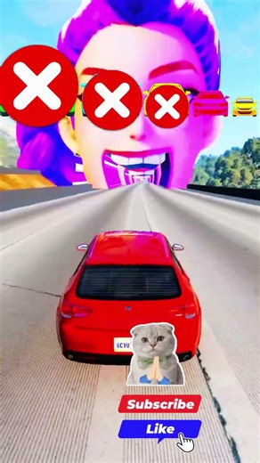 Big and Small Car vs Jinu Half Demon Saja - BeamNG.Drive