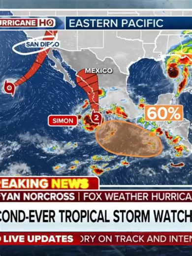 🌀SOCAL TROPICAL STORM WATCH: A Tropical Storm Watch has been issued for San Diego for just the second time in its history as Tropical Storm Rachel threatens a rare landfall in Southern California. With Hurricane Isaias expected to make landfall along the northern Gulf Coast late Friday, two tropical systems could be affecting the Gulf and West coasts simultaneously by this weekend — something that has occurred only twice since 1963. #sandiego #socal #california #tropicastorm #tropicalstormrache
