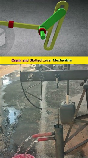 Crank Slider Linkage Driving Pumpjack Water Lift Mechanism in Smooth Motion Animation Realistic Demo