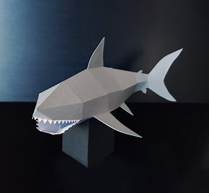 先史時代のサメ メガロドン - ダウンロードできるペーパークラフト (PDF、DXF、SVG) - Etsy 日本