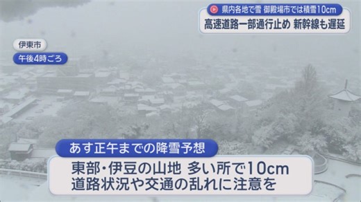 雪の影響で静岡県内の交通にも混乱が（LOOK）｜ｄメニューニュース